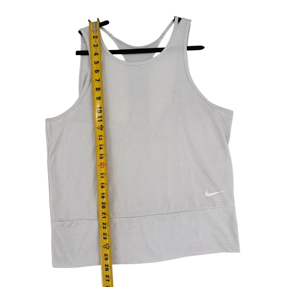 Nike Yoga Training Tank Top Grey Racerback Mesh Back Activewear Womens XL